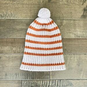 Madewell Striped Knit Beanie Hat PomPom Knit